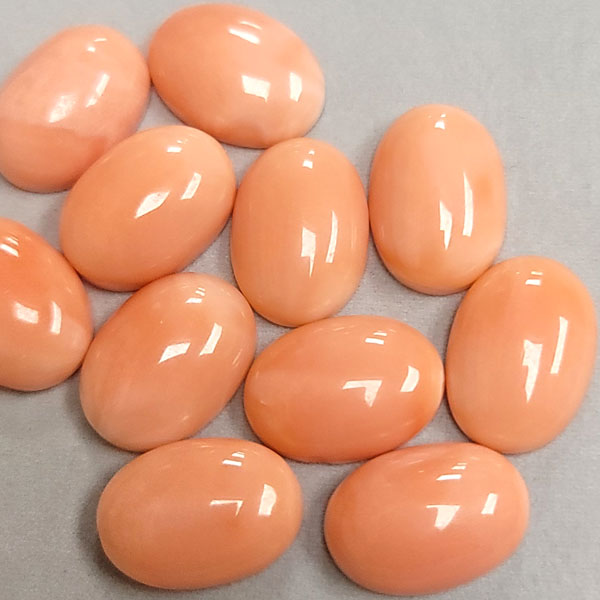 13x18MM OVAL CABOCHON  NATURAL PINK CORAL